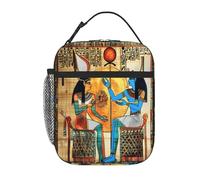 Entemne Borsa termica per il pranzo con papiro egiziano King Queen, per bambini, uomini e donne, borsa termica per il pranzo, piccola borsa termica resistente all'acqua, a prova di perdite, per lavoro