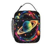 Entemne Borsa termica per il pranzo con pianeti dell'universo colorato, per bambini, uomini, donne, piccola borsa termica per il pranzo, impermeabile, a prova di perdite, per lavoro, picnic, scuola