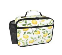 Entemne Borsa termica per il pranzo con ramo di limone ad acquerello per donne uomini bambini a tenuta stagna termica per il pranzo borsa termica per lavoro, scuola, picnic, pendolari, riutilizzabile