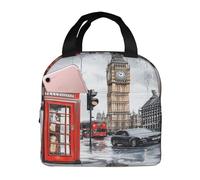 Entemne Borsa termica per il pranzo con telefono Big Ben di Londra per uomini, donne e bambini, borsa termica per il pranzo, piccola borsa termica a prova di perdite, per lavoro, picnic, scuola