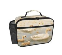 Entemne Borsa termica per il pranzo isolata con immagine di una bella anatra, per donne, uomini, bambini, a tenuta stagna, termica, per lavoro, scuola, picnic, pendolari, riutilizzabile