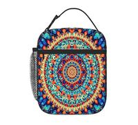 Entemne Borsa termica per il pranzo leidoscopica con mandala etico, per bambini, uomini, donne, borsa termica per il pranzo, piccola borsa termica resistente all'acqua, a prova di perdite, per lavoro