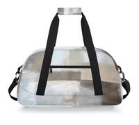 Entemne Borsone da viaggio per bambini astratto beige grigio pittura impermeabile palestra borsa sportiva leggera borsone da viaggio per ragazzi ragazze borsa da viaggio per la notte