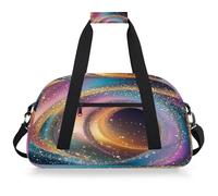 Entemne Borsone da viaggio per bambini astratto glitter arcobaleno vortice impermeabile palestra borsa sportiva leggera borsone da viaggio per ragazzi ragazze borsa da viaggio per la notte