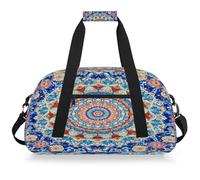 Entemne Borsone da viaggio per bambini colorato mandala etnico resistente all'acqua palestra borsa da viaggio leggero borsone da viaggio per ragazzi ragazze borsa da viaggio per la notte borsa weekend