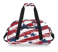 Entemne Borsone da viaggio per bambini, con stelle blu e strisce rosse, per il giorno dell'indipendenza, patriottismo, impermeabile, da palestra, sport, da viaggio, per ragazzi e ragazze, borsa da