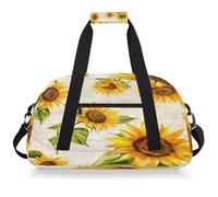 Entemne Borsone da viaggio per bambini con vecchia cartolina girasoli, impermeabile, borsa sportiva da palestra leggera da viaggio per ragazzi e ragazze, borsa da viaggio per la notte