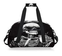 Entemne Borsone da viaggio per bambini divertente scheletro caffè resistente all'acqua palestra borsa sportiva leggera da viaggio per ragazzi ragazze borsa da viaggio per la notte borsa weekend