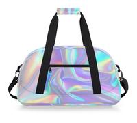 Entemne Borsone da viaggio per bambini iridescente arcobaleno pastello gelato resistente all'acqua palestra borsa sportiva leggera borsone da viaggio per ragazzi ragazze borsa da viaggio per la notte