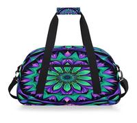 Entemne Borsone da viaggio per bambini, motivo mandala indiano, floreale, impermeabile, borsa sportiva da palestra leggera da viaggio per ragazzi e ragazze, borsa da viaggio per la notte