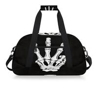 Entemne Borsone da viaggio per bambini, stile gotico, con scheletro a mano umana, impermeabile, borsa sportiva da palestra, leggera, da viaggio, per ragazzi e ragazze, borsa da viaggio per la notte