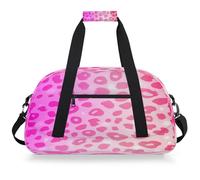 Entemne Borsone da viaggio per bambini viola rosa leopardato stampa impermeabile palestra sport borsa leggera da viaggio per ragazzi ragazze borsa da viaggio per la notte borsa weekend