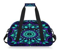 Entemne Borsone per bambini con mandala etnico 3D a vortice, impermeabile, borsa sportiva da palestra leggera da viaggio per ragazzi e ragazze, borsa da viaggio per la notte