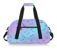Entemne Borsone per bambini con note musicali viola blu resistente all'acqua palestra borsa da viaggio leggero borsone da viaggio per ragazzi ragazze borsa da viaggio per la notte borsa weekend