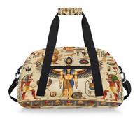 Entemne Borsone per bambini con simboli egiziani retrò, impermeabile, borsa sportiva da palestra leggera da viaggio per ragazzi e ragazze, borsa da viaggio per la notte