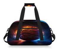 Entemne Borsone per bambini Cool Ice Fire Basketball resistente all'acqua palestra borsa sportiva leggera borsone da viaggio per ragazzi ragazze borsa da viaggio per la notte borsa weekend