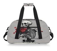 Entemne Borsone per bambini scheletrico rosa rossa romantica resistente all'acqua palestra borsa sportiva leggera borsone da viaggio per ragazzi ragazze borsa da viaggio per la notte borsa da weekend