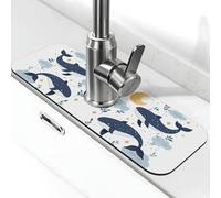 Entemne Carino Balena Luna Rubinetto Mat per Lavello Della Cucina Assorbente Splash Guard Drip Catcher Vassoio Rubinetto Drenaggio Pad Tap Mat per Bagno Contatore