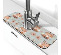 Entemne Carino Floreale Volpe Rubinetto Mat per Lavello Della Cucina Assorbente Splash Guard Drip Catcher Vassoio Rubinetto Drenaggio Pad Tap Mat per il Bagno Contatore