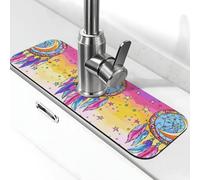 Entemne Colorato Cartoon Dreamcatcher Stella Rubinetto Mat per Lavello da Cucina Assorbente Splash Guard Goccia Catcher Vassoio Rubinetto Drenaggio Pad Tap Mat per Bagno Contatore