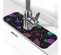 Entemne Colorato Neon Pianeti Stella Rubinetto Mat per Lavello Della Cucina Assorbente Splash Guard Drip Catcher Vassoio Rubinetto Drenaggio Pad Tap Mat per Bagno Contatore