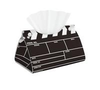 Entemne Contenitore rettangolare per fazzoletti da film, pellicola applaudito, copertura lunga in pelle sintetica per carta facciale, organizer per auto, ufficio, cucina, bagno