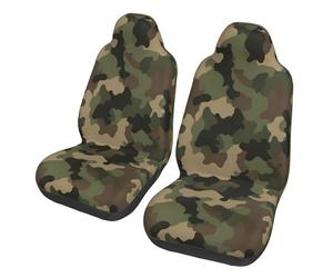 Entemne Coprisedili per auto, coppia anteriore, mimetica, militare, traspirante, elastico, universale, protezione per sedili auto, furgoni, camion, SUV, decorazione per interni auto