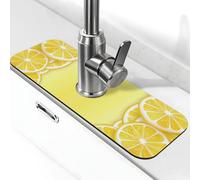 Entemne Estate Giallo Fette di Limone Rubinetto Mat per Lavello Della Cucina Assorbente Splash Guard Drip Catcher Vassoio Rubinetto Drenaggio Pad Tap Mat per Bagno Contatore