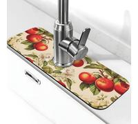 Entemne Frutta Mele Fiore Foglie Rubinetto Tappetino per Lavello da Cucina Assorbente Splash Guard Drip Catcher Vassoio Rubinetto Drenaggio Pad Tap Mat per il bancone del bagno