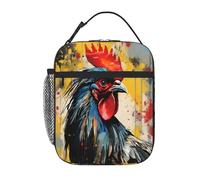 Entemne Grand Rooster - Borsa termica per il pranzo, per bambini, uomini, donne, borsa termica per il pranzo, piccola borsa termica resistente all'acqua, a prova di perdite, per lavoro, picnic, scuola