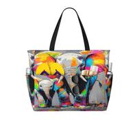 Entemne Grande borsa da spiaggia con cerniera blu navy ancora impermeabile a prova di sabbia borsa da spiaggia pieghevole borsa da nuoto per donne viaggio vacanza palestra piscina caravan, Bella
