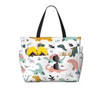 Entemne Grande borsa da spiaggia con cerniera carina orca che salta arte pitturare impermeabile a prova di sabbia borsa da spiaggia pieghevole borsa da nuoto per donne viaggio vacanza palestra piscina