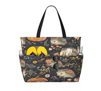 Entemne Grande borsa da spiaggia con cerniera divertente scheletro umano arte impermeabile sabbia borsa da spiaggia pieghevole borsa da nuoto per donne viaggio vacanza palestra piscina caravan