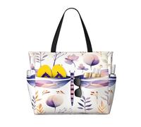 Entemne Grande borsa da spiaggia con cerniera floreale cavallo nero colorato impermeabile a prova di sabbia borsa da spiaggia pieghevole borsa da nuoto per donne viaggio vacanza palestra piscina