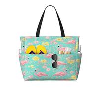 Entemne Grande borsa da spiaggia con cerniera floreale cavallo nero colorato impermeabile a prova di sabbia borsa da spiaggia pieghevole borsa da nuoto per donne viaggio vacanza palestra piscina