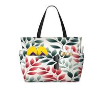 Entemne Grande borsa da spiaggia con cerniera in legno rustico margherite fiori impermeabile sabbia borsa da spiaggia pieghevole borsa da nuoto per donne viaggio vacanza palestra piscina caravan