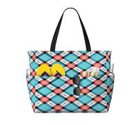 Entemne Grande borsa da spiaggia con cerniera in legno rustico margherite fiori impermeabile sabbia borsa da spiaggia pieghevole borsa da nuoto per donne viaggio vacanza palestra piscina caravan
