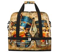 Entemne Grande borsa da viaggio per donne e uomini con faraoni egiziani antico borsone pieghevole borsone con scomparto per scarpe leggero bagaglio a mano tote pernottamento weekend borsone