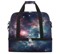 Entemne Grande borsa da viaggio per donne e uomini nebulosa cosmico cielo stellato borsone pieghevole borsone con scomparto per scarpe leggero bagaglio da portare borsa tote durante la notte Weekender