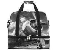 Entemne Grande borsa da viaggio per donne e uomini vecchi aerei borsone pieghevole borsone con scomparto per scarpe leggero bagaglio a mano tote pernottamento weekend borsoni