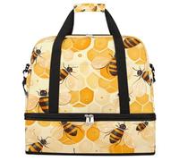 Entemne Grande borsa da viaggio per donne uomini alveare animale ape nido d'ape borsone pieghevole borsone con scomparto per scarpe leggero bagaglio da portare borsa tote durante la notte Weekender