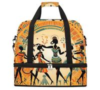 Entemne Grande borsa da viaggio per donne uomini che ballano donne africane modello etnico borsone pieghevole borsone con scomparto per scarpe leggero bagaglio a mano tote pernottamento weekend