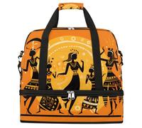 Entemne Grande borsa da viaggio per donne uomini donne africane che ballano borsone pieghevole borsone con scomparto per scarpe leggero bagaglio da portare borsa tote pernottamento weekend borsoni