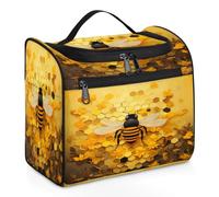 Entemne Grande trousse da viaggio da appendere, a nido d'ape, con alveare, organizer per cosmetici con tasche, impermeabile, portatile, per donne, ragazze, uomini, regali
