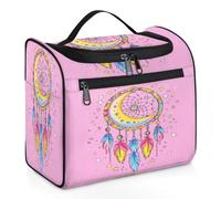 Entemne Grande trousse da viaggio da appendere, con acchiappasogni, rosa, organizer per cosmetici e articoli da toeletta con tasche, impermeabile, portatile, per donne, ragazze, uomini, regali