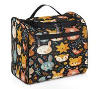 Entemne Grande trousse da viaggio da appendere, con coniglio, tigre, animale, organizer per articoli da toeletta con tasche, impermeabile, portatile, per donne, ragazze, uomini, regali