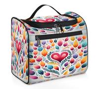 Entemne Grande trousse da viaggio da appendere, con foglie astratte, albero dell'amore, organizer per cosmetici con tasche, impermeabile, portatile, per donne, ragazze, uomini, regali