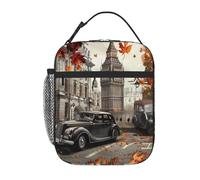 Entemne London Big Ben - Borsa termica per il pranzo con foglie d'acero, per bambini, uomini, donne, borsa termica per il pranzo, borsa termica resistente all'acqua, a prova di perdite, per lavoro
