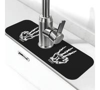 Entemne Mano Scheletro Roccia Rotolo Rubinetto Mat per Lavello da Cucina Assorbente Splash Guard Drip Catcher Vassoio Rubinetto Drenaggio Pad Tap Mat per Bagno Contatore