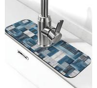 Entemne Moderno Astratto Blu Grigio Pittura Rubinetto Mat per Lavello Della Cucina Assorbente Splash Guard Drip Catcher Vassoio Rubinetto Drenaggio Pad Tap Mat per il Contatore del Bagno